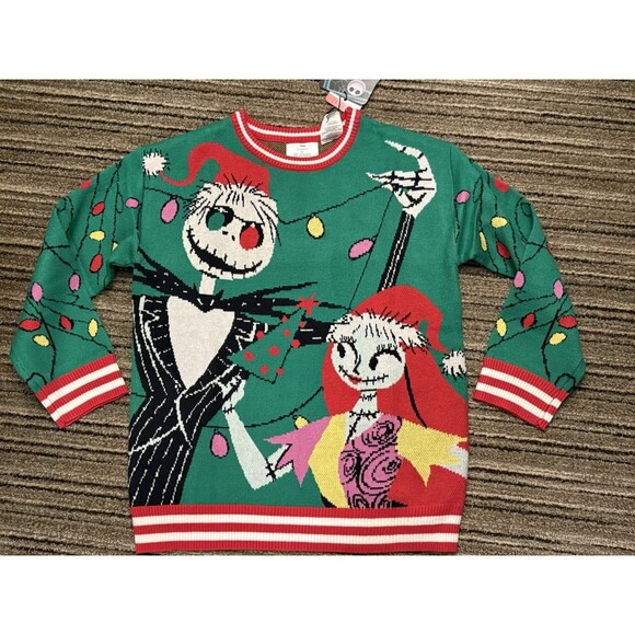 NWT Nightmare Before Christmas Ugly Christmas Sweater Crewneck M 10/12 Disney - Picture 5 of 8